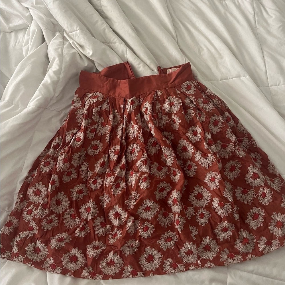 PLENTY BY TRACY REESE vintage floral skirt, orange pink and white